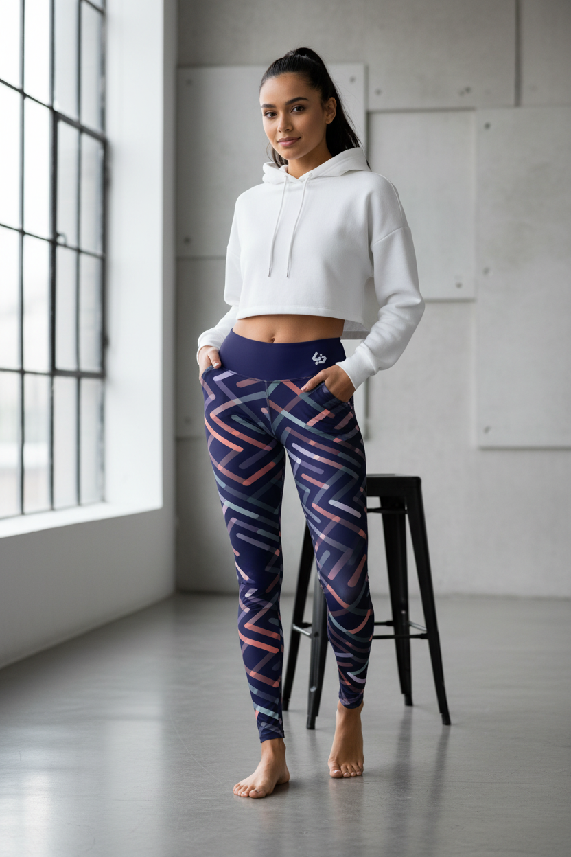 let me get a mockup of a girl wearing selected leggings